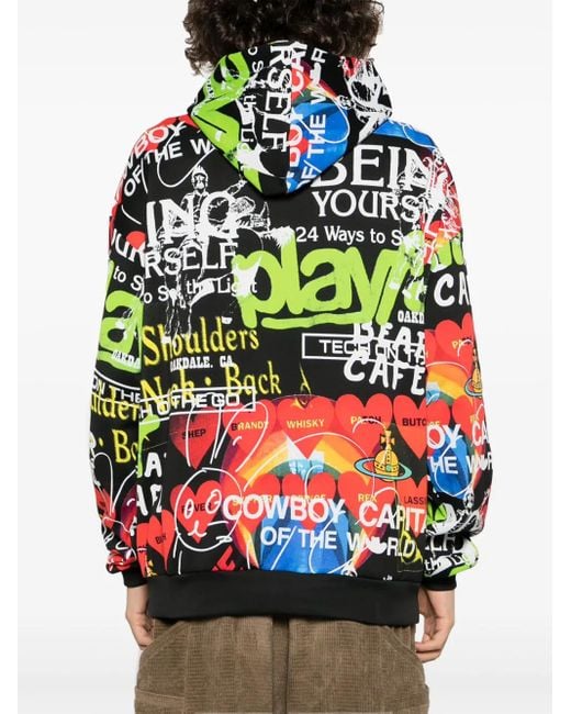 Vivienne Westwood Red Orb Graphic-Print Jersey Hoodie