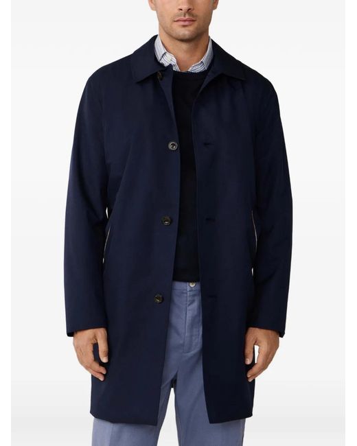 Hackett Blue Belgravia Mac Coat for men