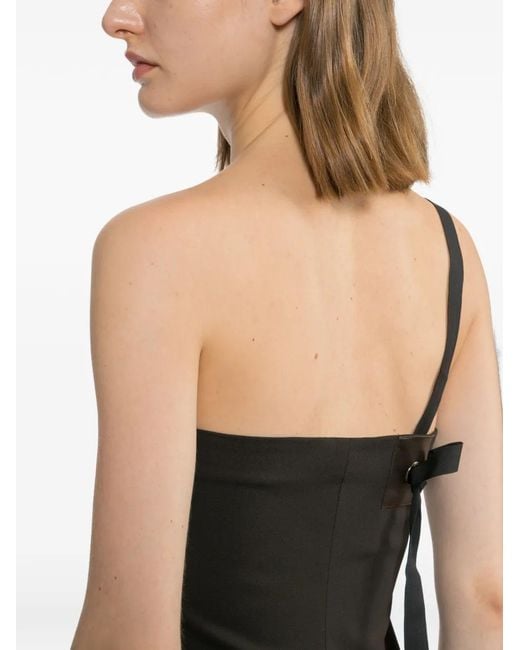 Paloma Wool Black Lali One-Shoulder Top