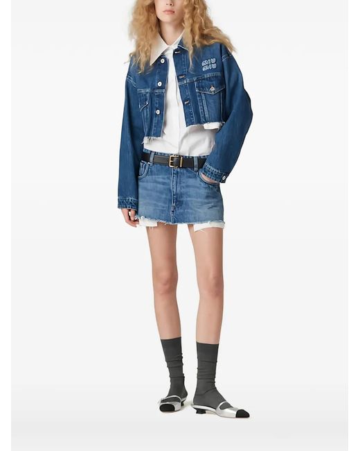 Miu Miu Denim Jack in het Blue