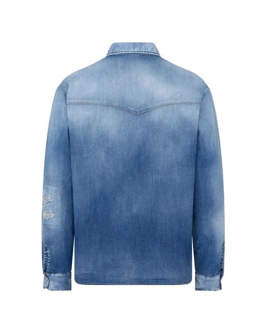 DSquared² Blue Medium Puffy Overshirt for men