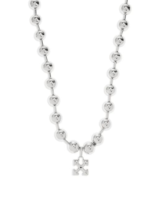 Off-White c/o Virgil Abloh Arrows-Pendant Ball-Chain Necklace in