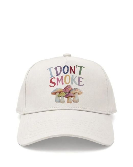 Melt White Graphic-Print Cotton Baseball Cap for men