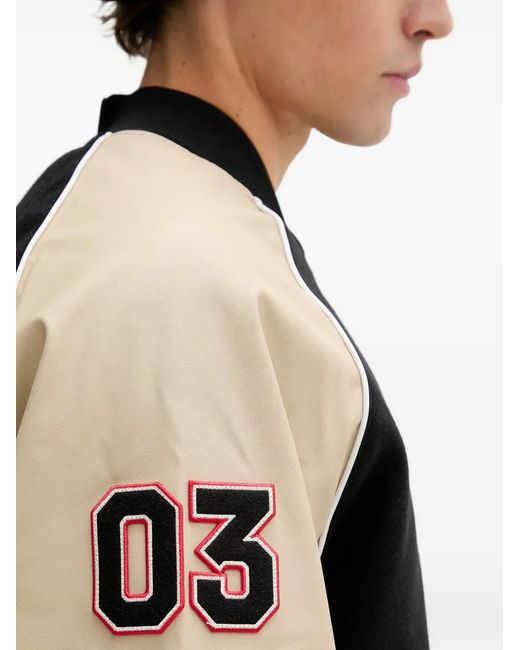 Adidas Black Sst Logo-Embroidered Bomber Jacket for men