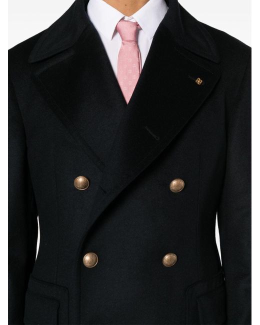Manteau en laine à boutonnière croisée Tagliatore pour homme en coloris Black