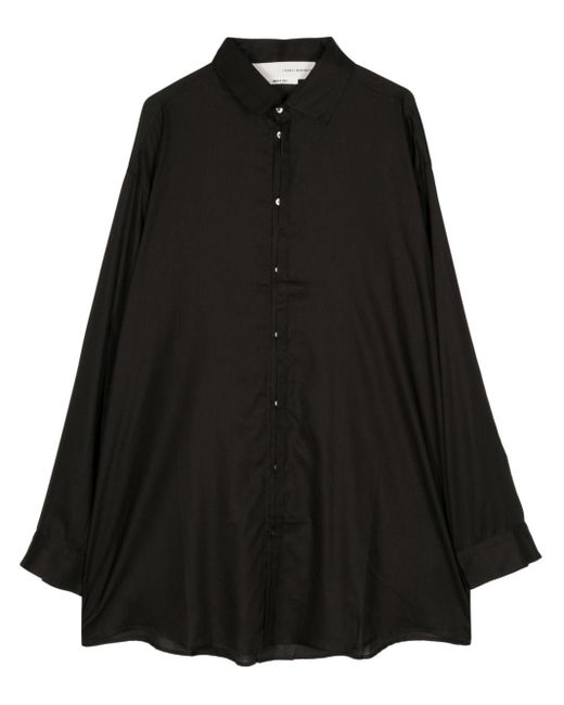 Isabel Benenato Black Long-length Cotton Shirt for men