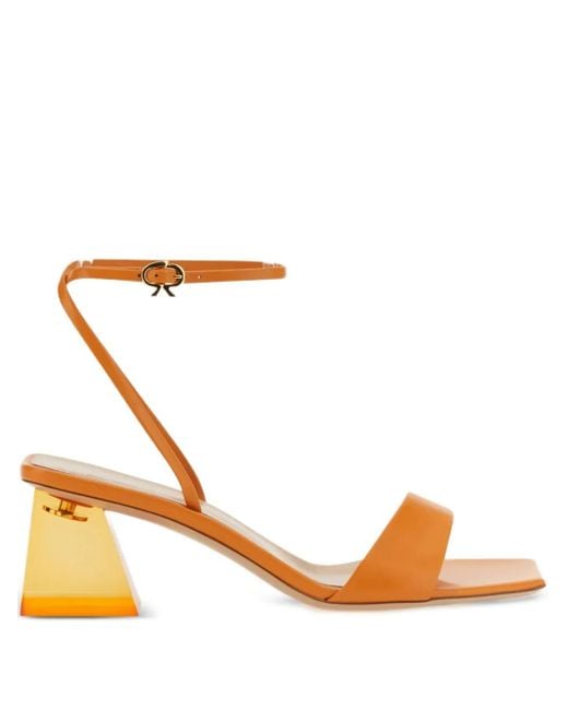 Gianvito Rossi Metallic 85Mm Cosmic Block-Heel Sandals