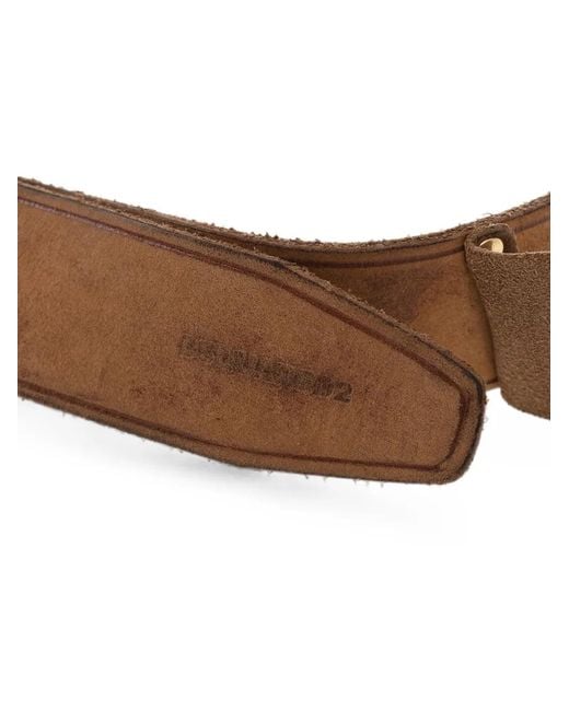 DSquared² Metallic Studded Logo-Buckle Belt for men