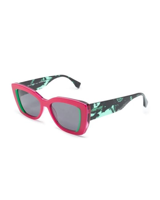 Face A Face Pink Ashoka Square-Frame Sunglasses