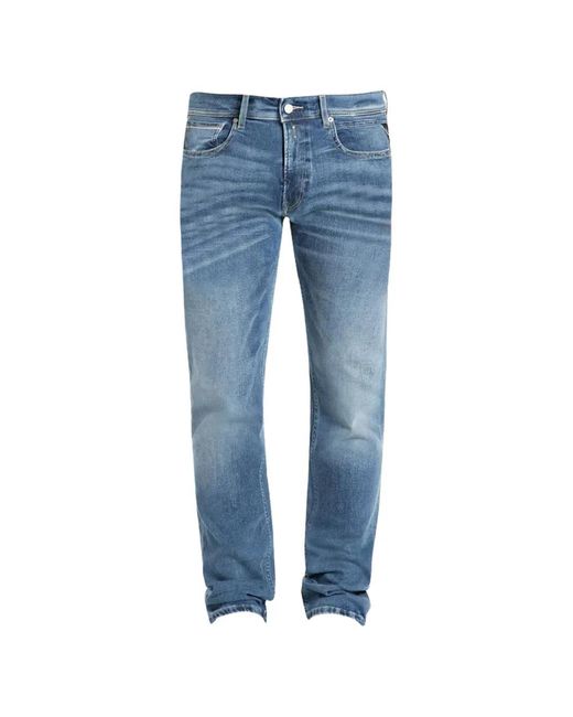 Replay Blue Grover Faded-Effect Jeans for men
