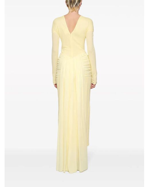 Givenchy Metallic Ruched Silk Maxi Dress