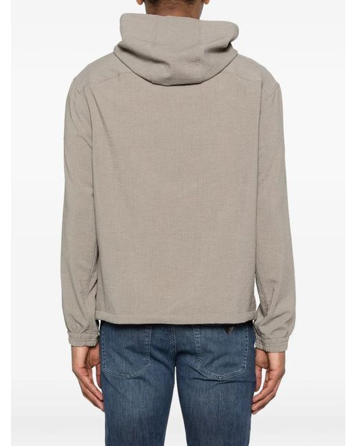 Emporio Armani Gray Hooded Zip-Up Jacket for men