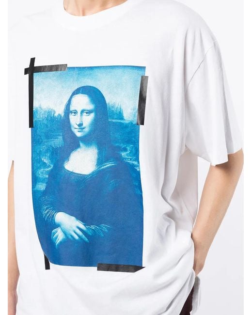 Off-White c/o Virgil Abloh Blue Monalisa Slim T-shirt White for men