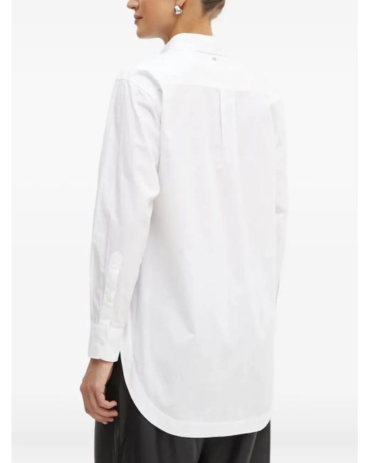 Boss White Embroidered-Pocket Shirt