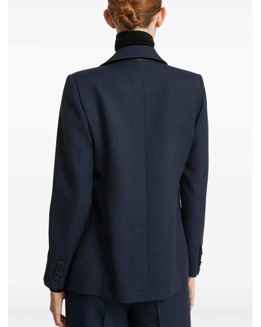 Yves Salomon Blue Double-Breasted Blazer