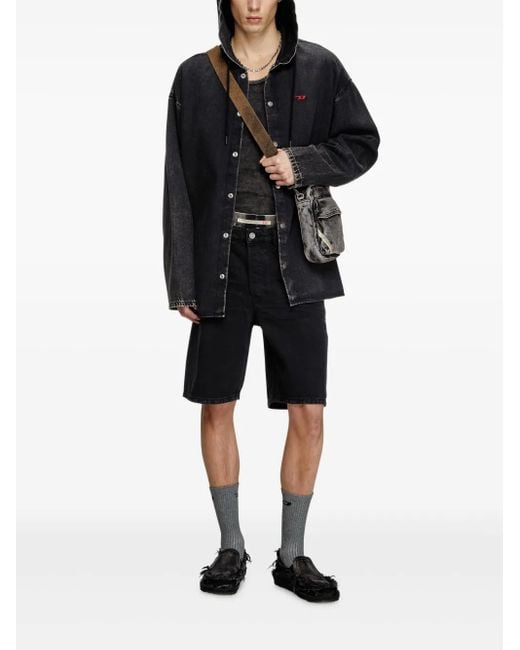 DIESEL Black Denim Shorts for men