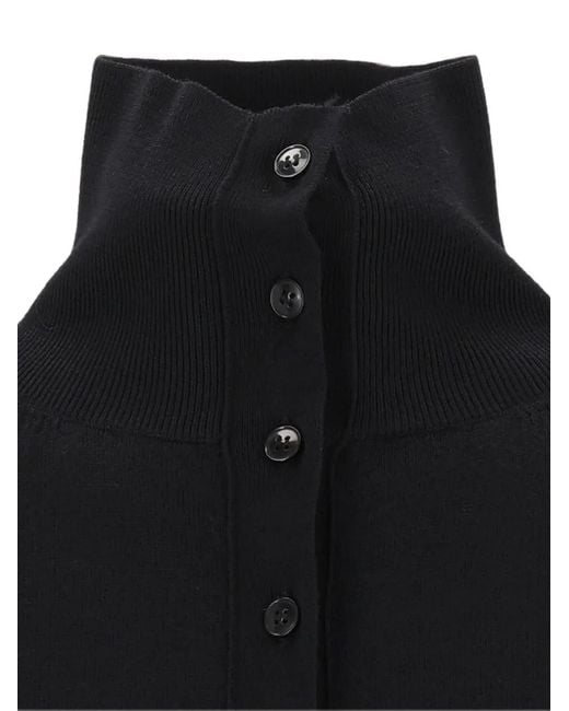 Barena Black Button-Up High-Neck Sweater