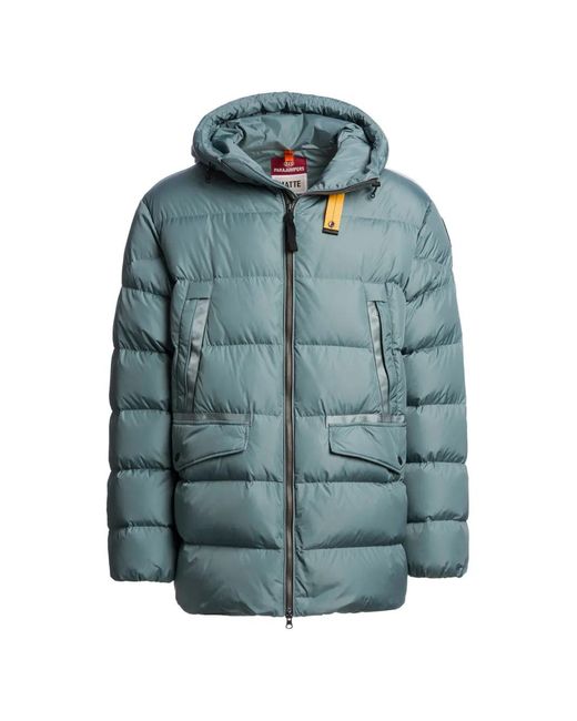 Parajumpers Blue Sallins Hooded Down Parka for men