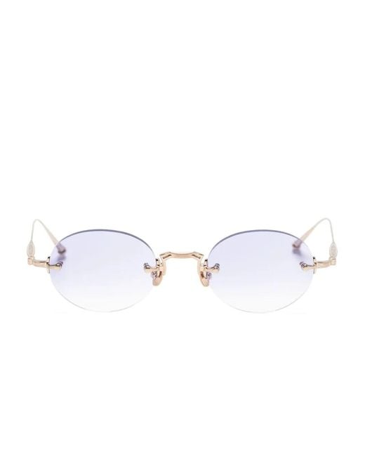 Matsuda White M5002 Oval-Frame Sunglasses
