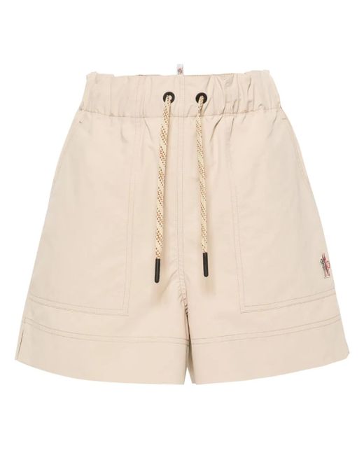 Moncler Natural Mid-Rise Straight-Leg Shorts