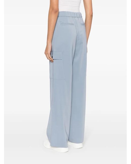 Lorena Antoniazzi Blue Cargo Wide-Leg Trousers