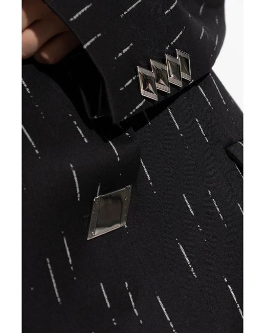 The Attico Black Single-Button Wool-Blend Blazer