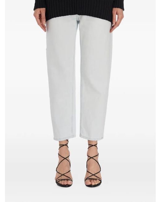 Dondup White Carrie Cropped Jeans