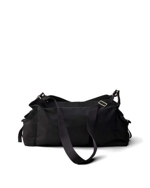 Prada Black Re-Nylon And Leather Duffel Bag