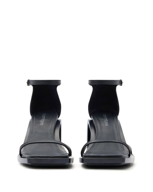 Courreges Black Stream 85mm Leather Sandals