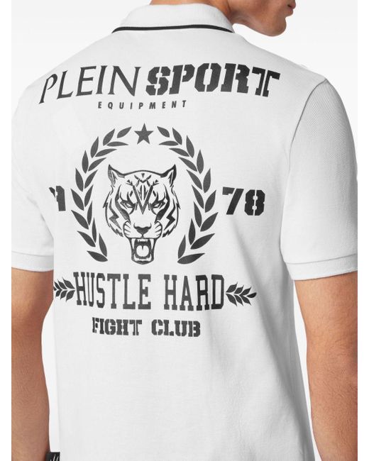 Philipp Plein White Logo-print Cotton Polo Shirt for men