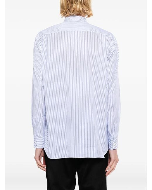 Comme des Garçons White Striped Patchwork Shirt for men