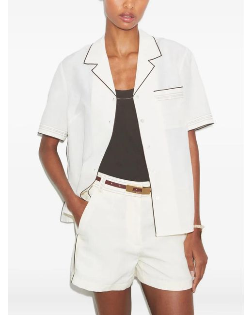 Tory Burch Linnen Blouse in het White