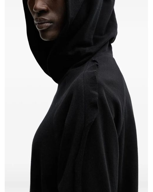 Undercover Black Ruffled-Sleeve Hoodie