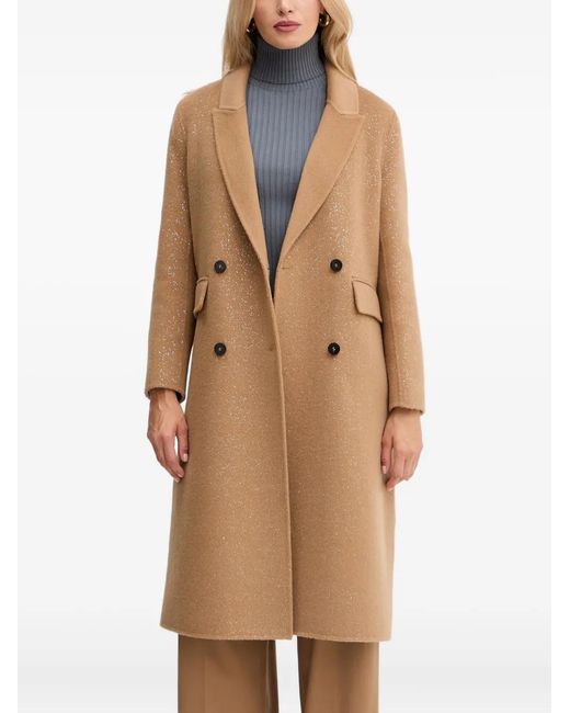 SIMONA CORSELLINI Natural Double-Breasted Coat