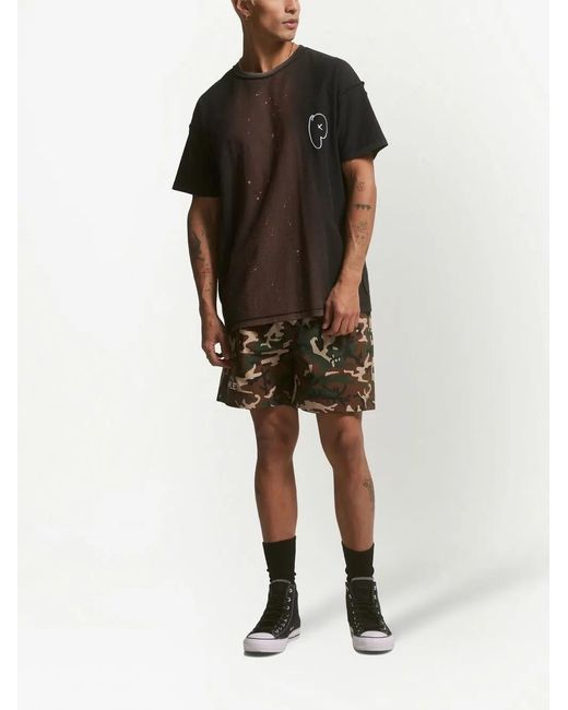 Purple Brand Black Logo-Print Cotton T-Shirt for men