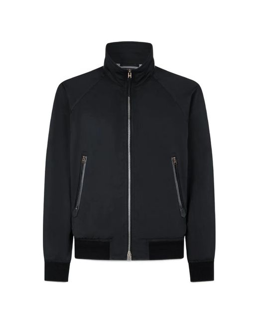 Tom Ford Black Zip-Up High-Neck Jacket for men