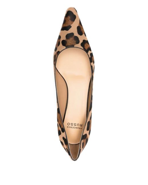 Francesco Russo Brown 35Mm Leopard-Print Kitten-Heel Pumps