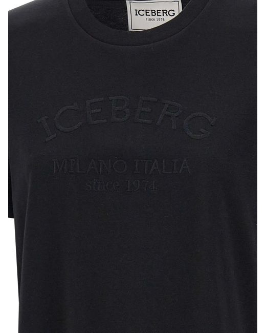 Iceberg Black Embroidered Logo T-Shirt