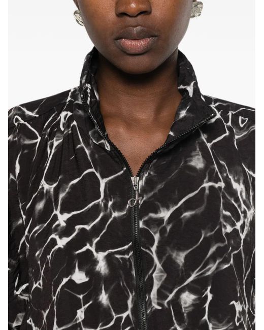 Deha Black Abstract-Print Zip-Up Jacket