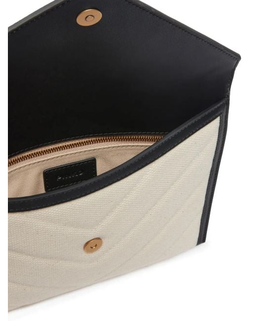 Pinko Natural Canvas Clutch Bag