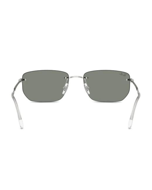 Ray-Ban Green Square-Frame Rimless Sunglasses