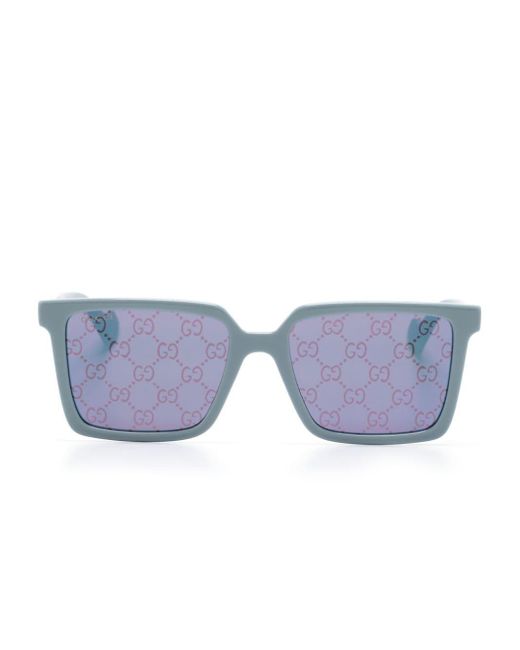 Gucci Blue Sonnenbrille mit eckigem Gestell