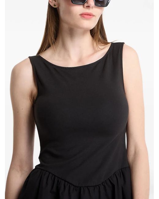 Gap Black Sleeveless Gathered Mini Dress