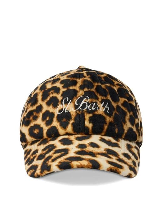 Mc2 Saint Barth Metallic Leopard-Print Logo-Embroidered Baseball Cap