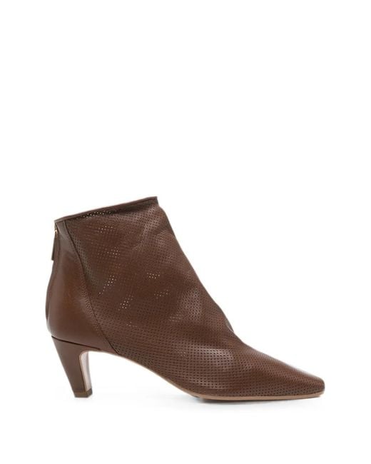 BIANCADI Brown Bottines En Cuir À Détails De Perforations
