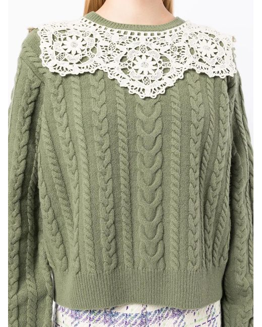 BAPY BY *A BATHING APE® Green Pullover Mit Zopfmuster