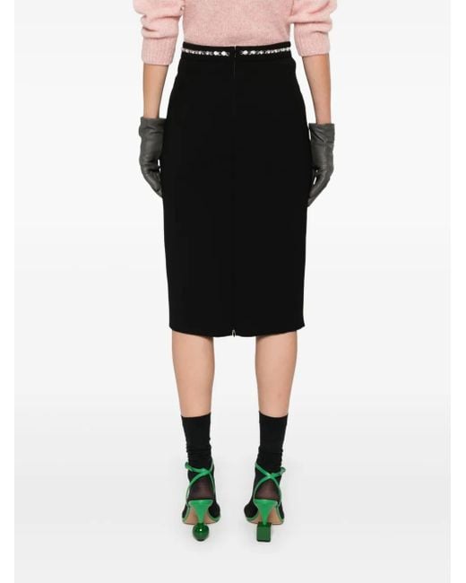 N°21 Black Glass Crystal-Detail Mini Skirt
