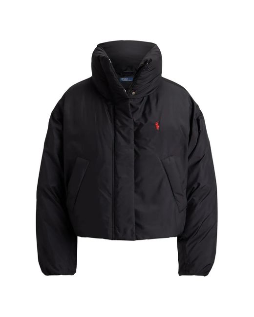 Polo Ralph Lauren Black Doudoune À Boutonnière