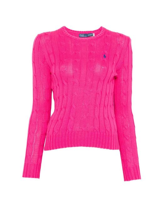 Polo Ralph Lauren Pink Cable Knit Crew Neck Sweater