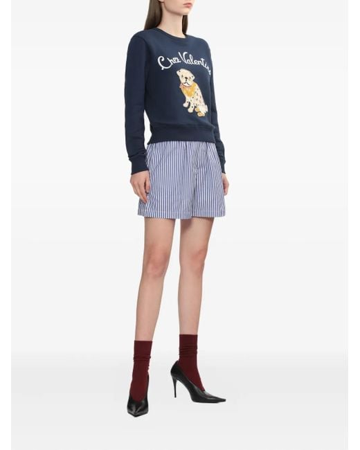 Rag & Bone Blue Emma Striped Elastic-Waist Shorts